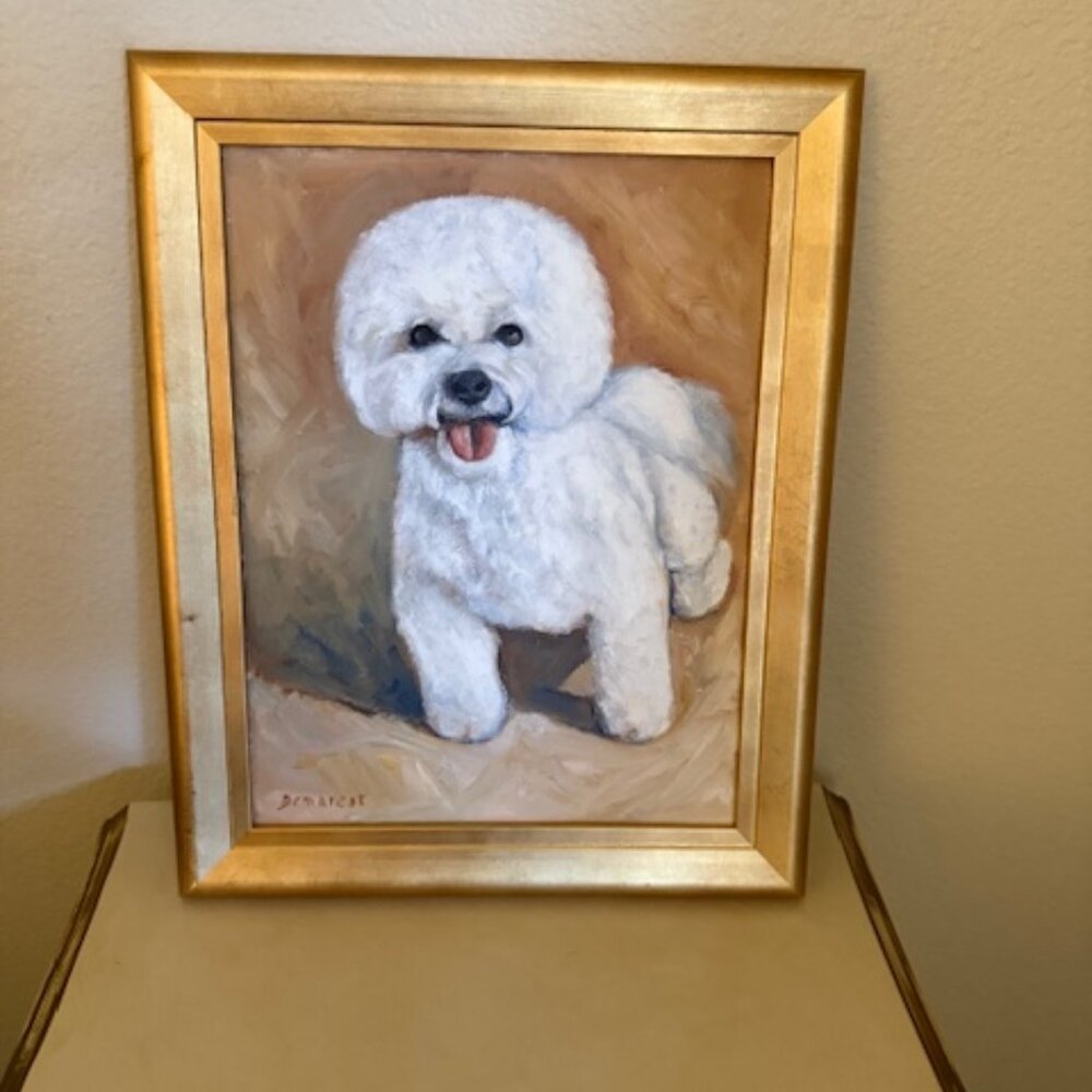 demarest painting bichon frise dog